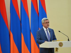 Sarkisian addressing the crowd on Aug. 1