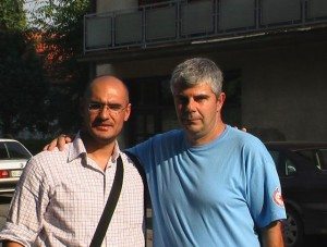 The author (L) with Zaven Der Ghazarian.