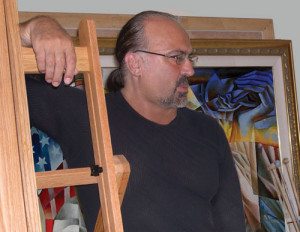 Hejinian in his studio.