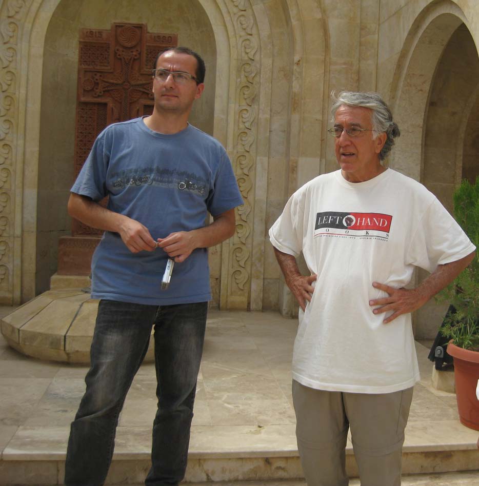 The author (left) and David Barsamian at the Genocide Memorial in Der Zor