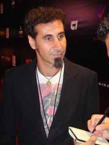 Serj Tankian being interviewed on the red carpet. (photo by Lory Kendirjian)