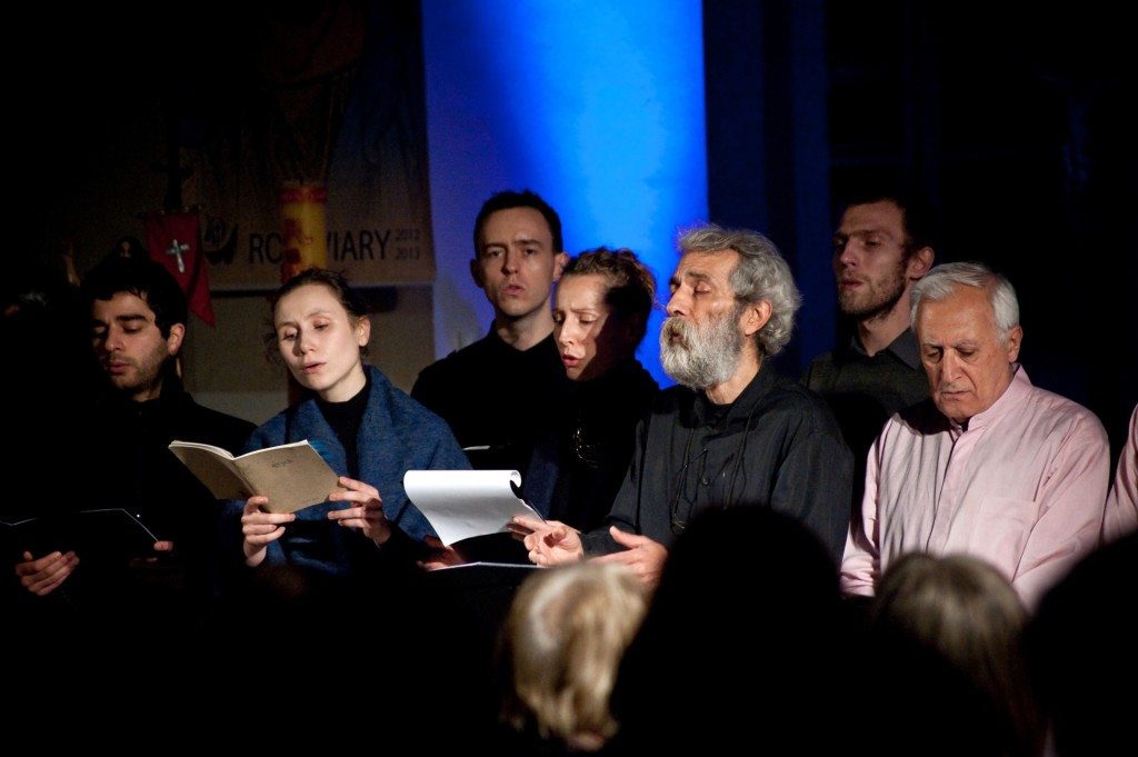 A scene from the St. Anthony of Padua Church, Wroclaw, Poland. People from South Africa, Denmark, Spain, Poland, and other nations, sing Armenian hymns with Aram and Virginia Kerovpyan, and Baron Nishan Chalgician.