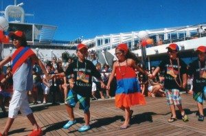 Children don their colors aboard the Armenian Heritage Cruise XVI.