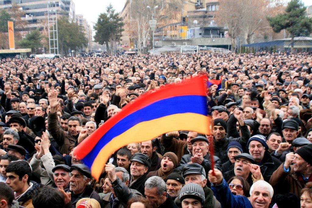 Barevolution rally in Yerevan earlier this year. (Photo by Khatchig Mouradian)