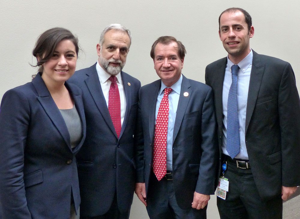House Foreign Affairs Committee Chairman Ed Royce with ANCA Chairman Ken Hachikian and constituents Aline DerAlexanian Barsoumian and Alex Der Alexanian. 