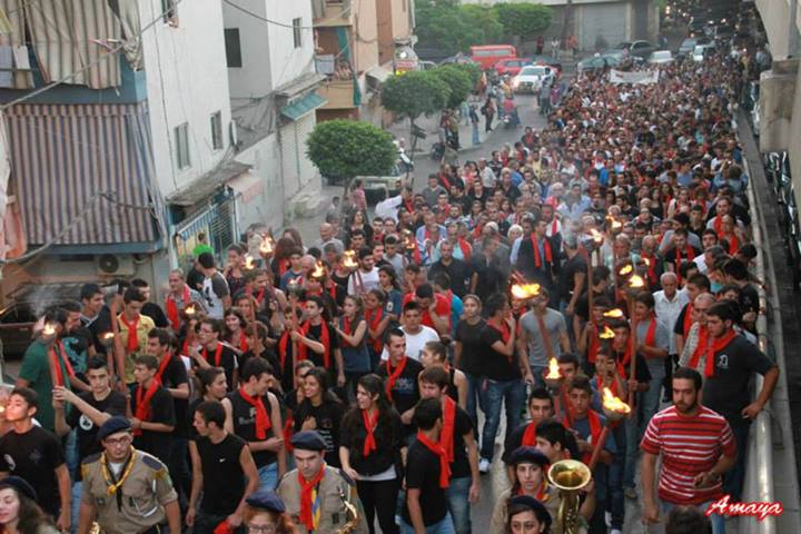A scene from the march in Lebanon