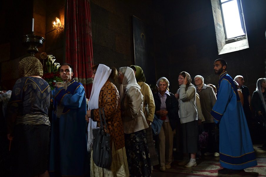Anahit Talasyan, age 18, captures a moment in church as part of her project in Scout Tufankjian's photography workshop.