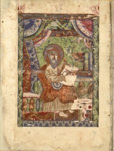 A 1487 image of St. John from the Verin Noravank Awetaran (Gospel Book) has stunningly rare pigmentation alluding to Yaqub, the leader of the Aq Qoyunlu (the White Sheep Turcomans) who ruled over Eastern Anatolia and the eastern parts of historic Armenia in the late 15th century.