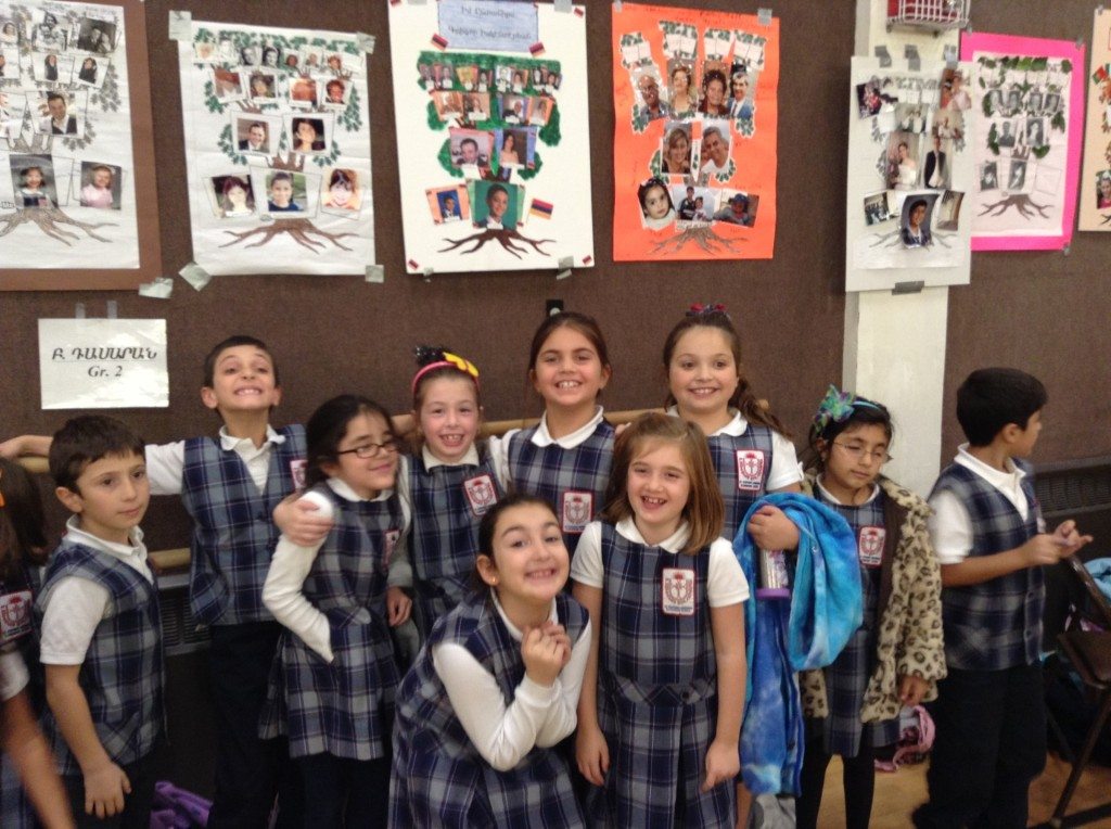 Grade 2 students presenting their family trees