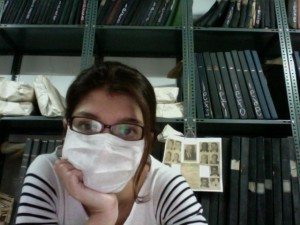 Suciyan working in the archives of the Sourp Prgich Armenian Hospital in Istanbul.