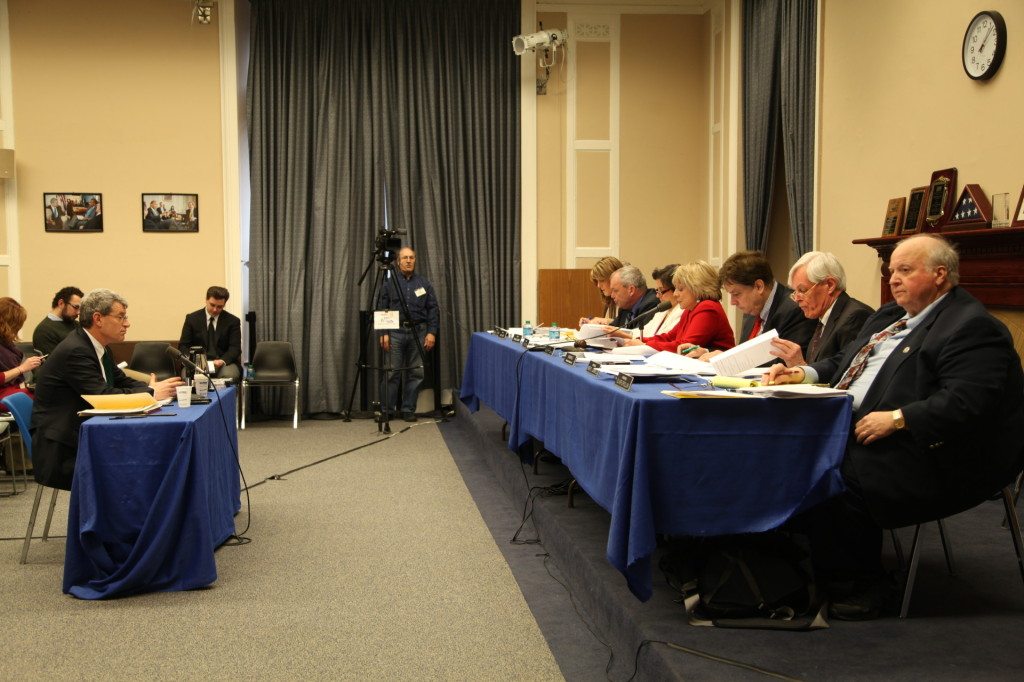 Attorney Joseph Berman addresses the Governor’s Council on Feb. 26. (Photo by Nanore Barsoumian)