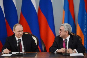 Sahakyan 3: President Serge Sargsyan and Russian President Vladimir Putin in Yerevan in Dec., 2013. (Photo: President.am)