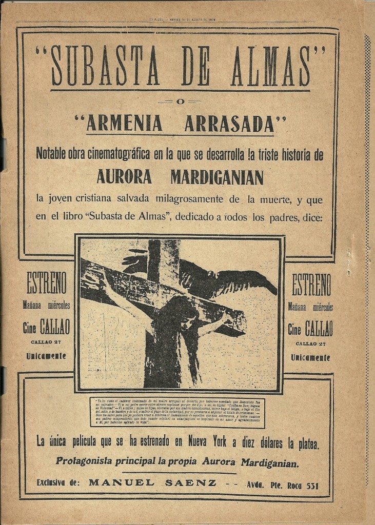 La Razon, Buenos Aires, August 31, 1920 (Photo courtesy of Eduardo Kozanlian)