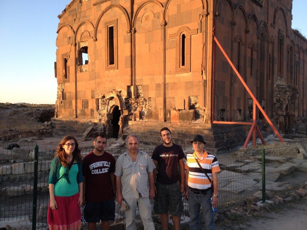 The author with Ungers and an Ungerouhi in front of the Cathedral at Ani