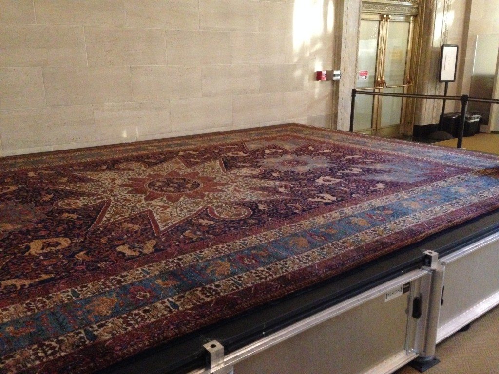 The Armenian Orphan Rug on display at the White House (Photo by George Aghjayan, The Armenian Weekly)