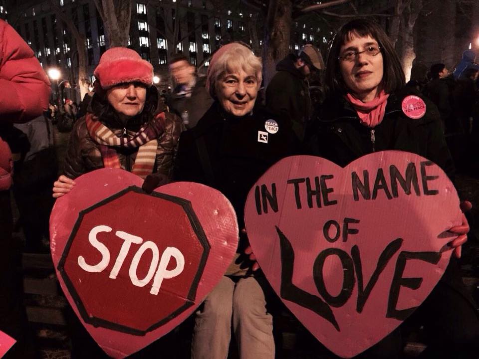 Nancy Kricorian (R) at the Eric Garner 'I Can't Breath' protest at Foley Square  on Dec. 4