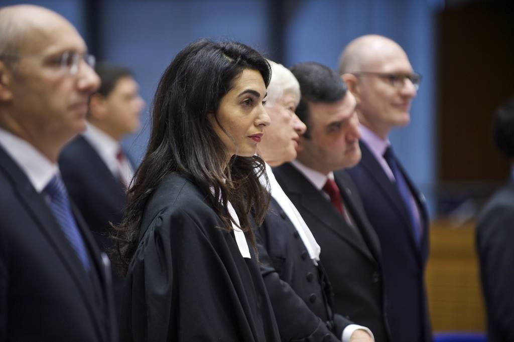 Attorney Amal Clooney (L) criticized Turkey’s track record on violations of freedom of expression, calling it 'disgraceful.'