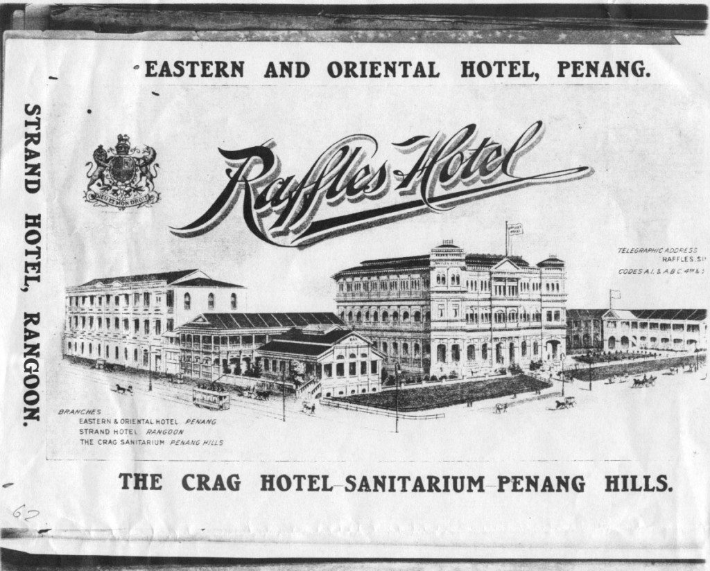 An advertisement for Raffles Hotel