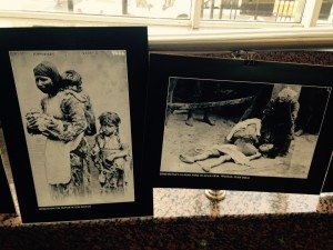 Black and white photographs from the Armenian Genocide lined the hallways leading to the conference in Ankara.