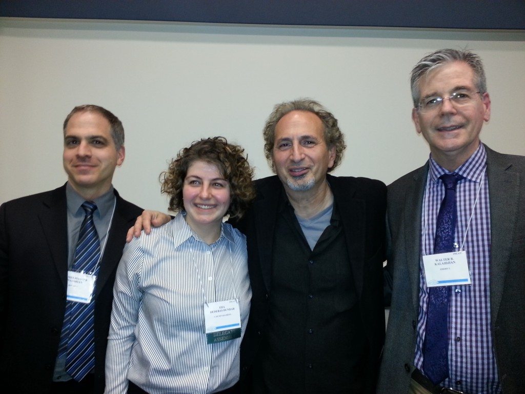 (L-R) Professor James Najarian, Boston College; Professor Eda Dedabas Dundar, University of Nevada , Reno; Professor Peter Balakian, Colgate University; and Professor Walter Kalaidjian, Emory University