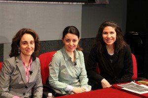 Panelists Lisa Menasian Colloca, Asya Darbinyan, and Julianne Tavitian