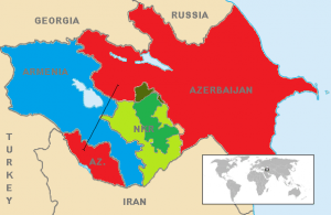 Map of Armenia, NKR, and Azerbaijan (Photo: Makar Ghazaryan/Creative Commons)