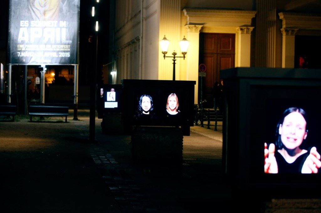 The Aurora installation by Atom Egoyan in front of the Maxim Gorki Theater (Photo: Ute Langkafel)