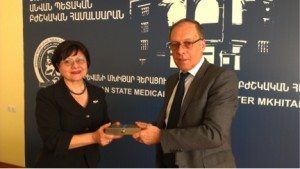 Karina Matevoysan with YSMU rector Dr. Narimanyan