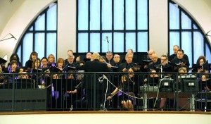 Rev. Deacon Rubik Mailian leads the Detroit Armenian Chorale and Orchestra at the April 24 Ecumenical Service. (Photo: Vaughn Gurganian)