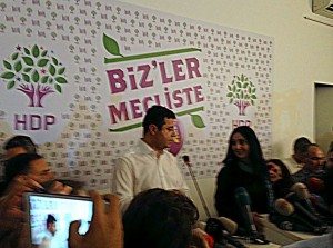 Selahattin Demirtaş told journalists gathered at the Istanbul offices of the HDP that the party now truly belonged to all of Turkey (Photo: The Armenian Weekly)