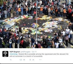 The site of the Ankara attack (Photo: HDP Twitter page)