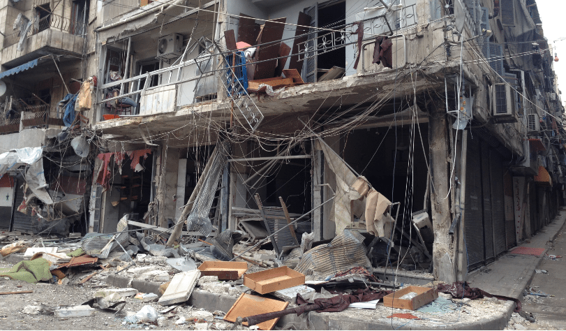 An Aleppo neighborhood devastated by the war 