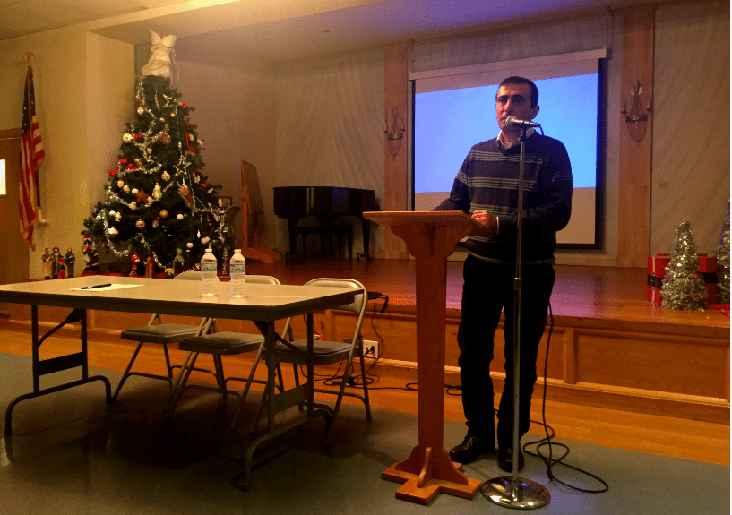 Unger Nerses speaking in Watertown, Mass. 