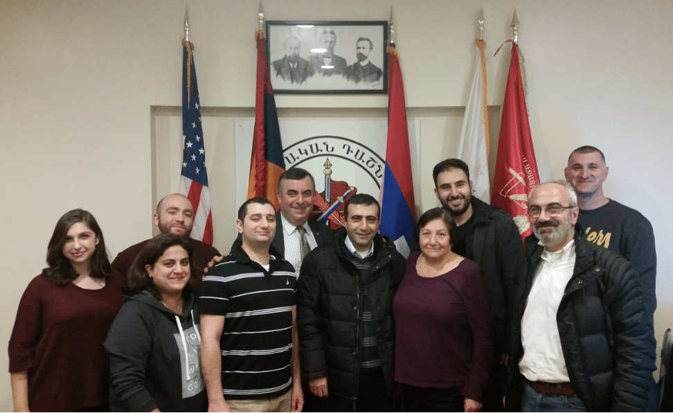 Unger Nerses with the members of the Armenian community of Providence 
