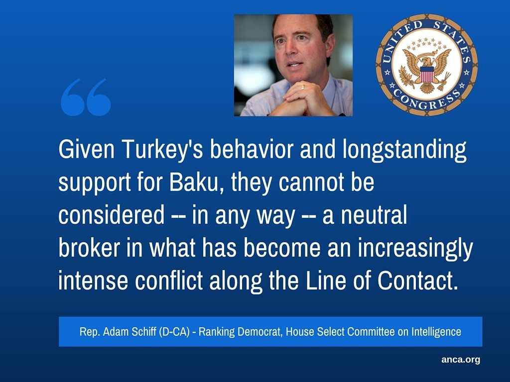 Excerpts from Congressman Adam Schiff's comment on OSCE Ambassador Daniel Baer's praise for Turkey's role in the Karabagh peace talks.