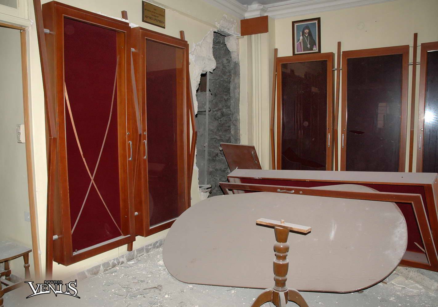 The ARS Central office confirmed the damages to the clinic to the Armenian Weekly. (Photo: Studio Venus/Kantsasar)