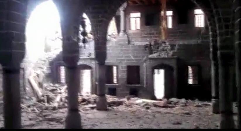 Images show the extent of damage to the Armenian Catholic Church