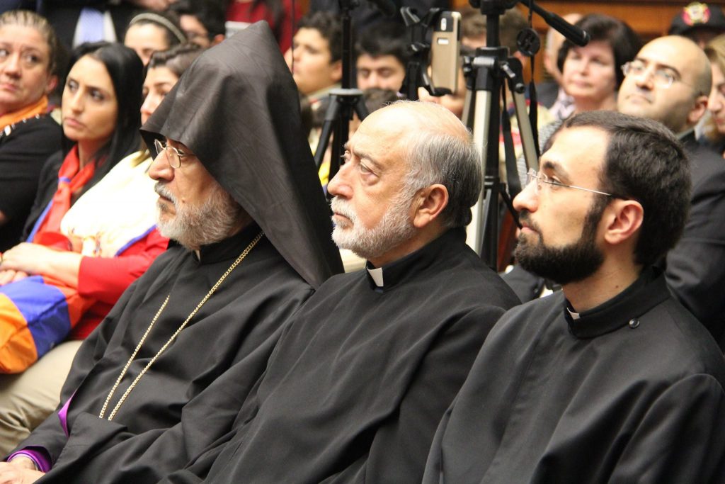 Archbishop Oshagan Choloyan of the Armenian Prelacy, Rev. Father Sarkis Aktavoukian of Soorp Khatch Armenian Apostolic Church, and Rev. Fr. Tatev Terteryan of St Mary Church