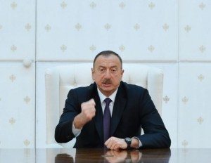 Azerbaijan's President Ilham Aliyev at a Security Council meeting on April 2 (photo: president.az)