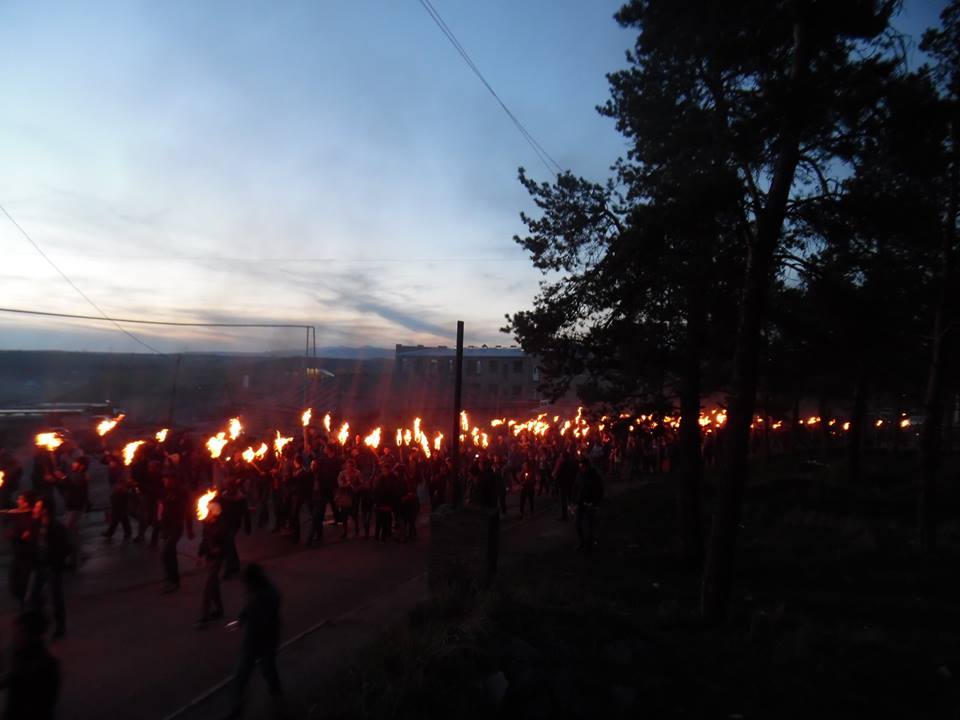 A scene from the torch-lit march in Alhalkalak (Photo: Armenian Community of Georgia)