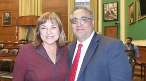 Rep. Loretta Sanchez (D-Calif.) with ANCA Executive Director Aram Hamparian at the Congressional Armenian Genocide Observance on Capitol Hill 