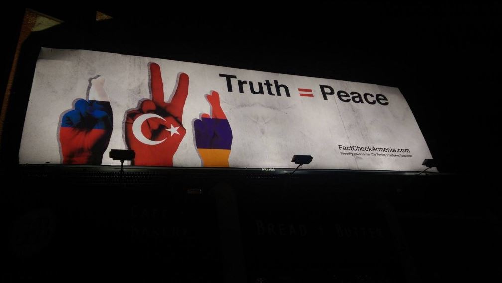 The billboard paid for by the “Turkic Platform, Istanbul" (Photo: Twitter)