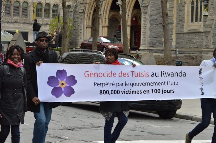 Members of the Rwandan Tutsi community participating in the march (Photo: Nareg Rezian)