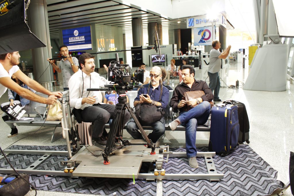 On the set of ‘3 Weeks in Yerevan’ with director of photography Kev, and directors Vahe Berberian and Vahik Pirhamzei