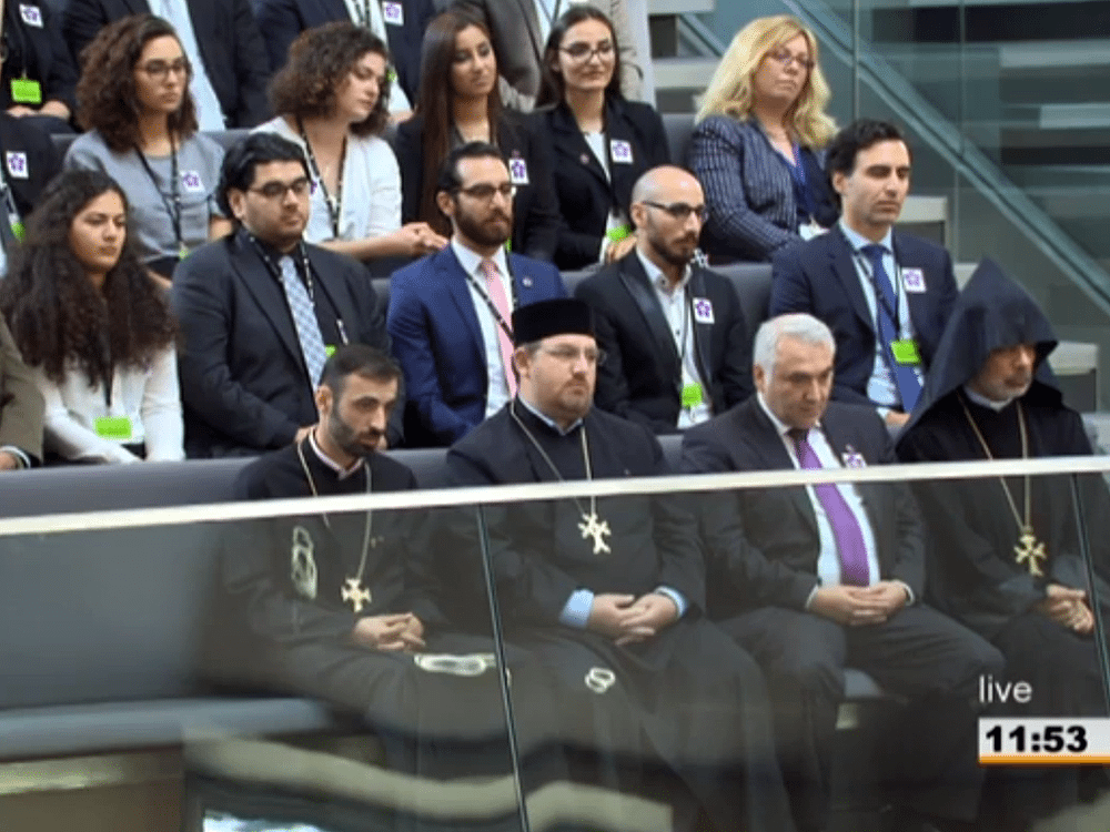 Armenian community leaders at the Bundestag during consideration of the Armenian Genocide Resolution