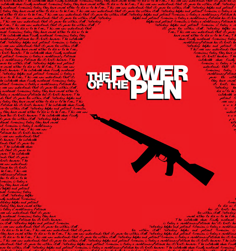 'The Power of the Pen' (Photo: From the cover of Haytoug Magazine - Summer 2012)