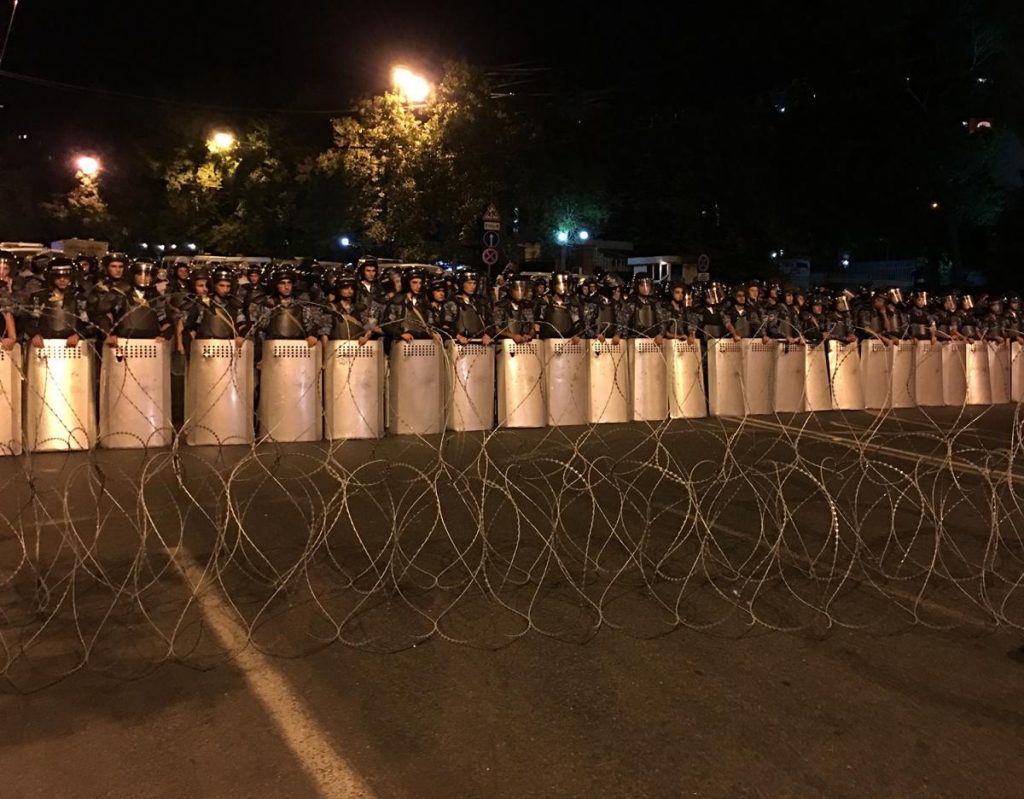 Armenian police used excessive force against peaceful protesters on July 29, 2016 and assaulted journalists reporting on the demonstrations, HRW said on Aug. 1. (Photo: HRW)