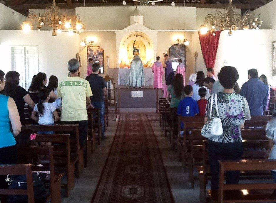 Religious service at St. Kayane Church in the 2000s