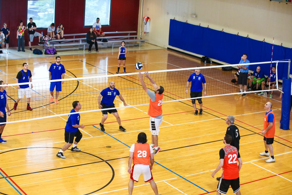 A scene from one of the volleyball matches