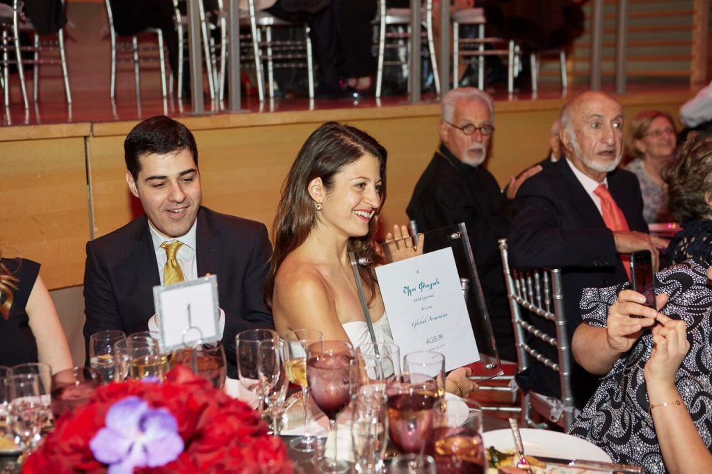 Sheila Paylan, a legal officer for the United Nations Mechanism for International Criminal Tribunals in The Hague, The Netherlands, was honored as a Global Armenian at the AGBU 110th Anniversary Gala.